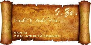 Izsák Zsófia névjegykártya